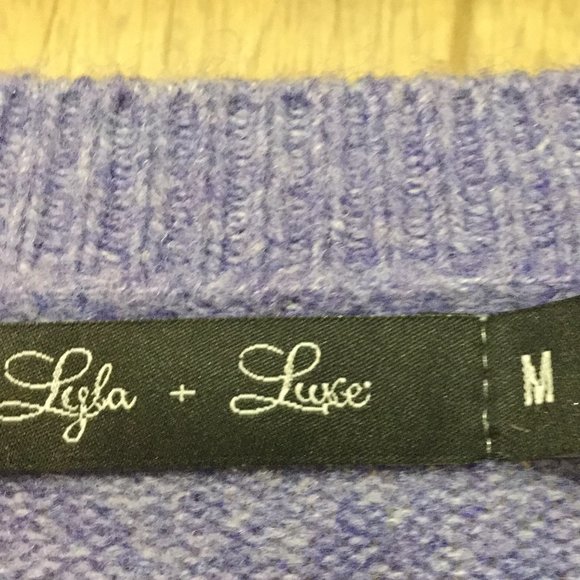 Lyla + Luxe super soft purple knit sweater in great used condition size medium - Picture 2 of 6